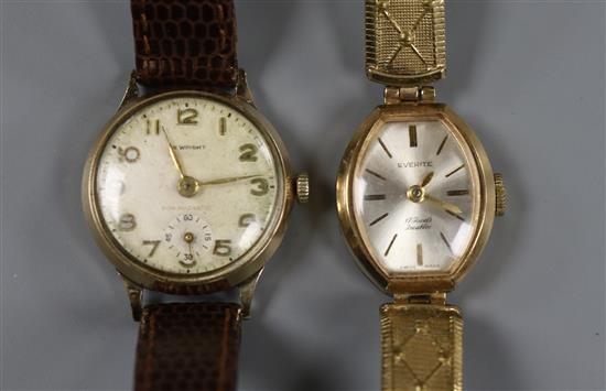 Two ladys 9ct gold wrist watches.